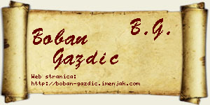 Boban Gazdić vizit kartica